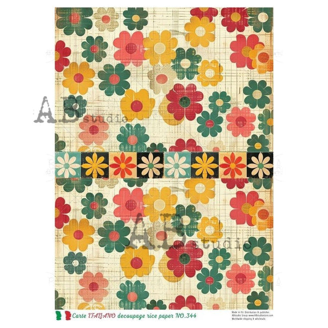 A4 Retro Garden Carte Italiano 344 - Decoupage Central