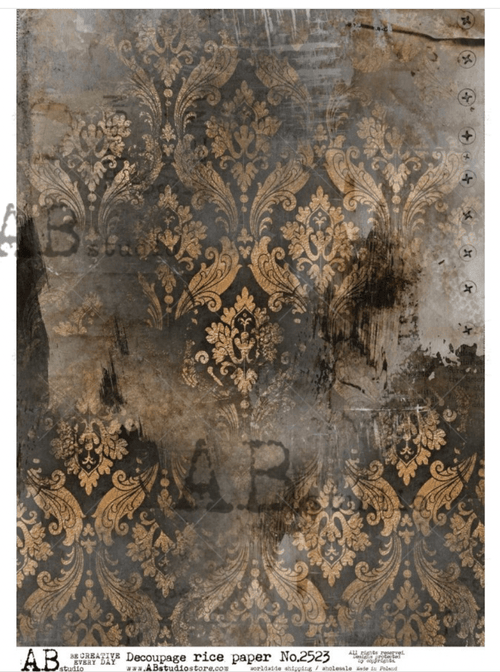 A4 Rice Paper Dark Harlequin Background 2523 - Decoupage Central