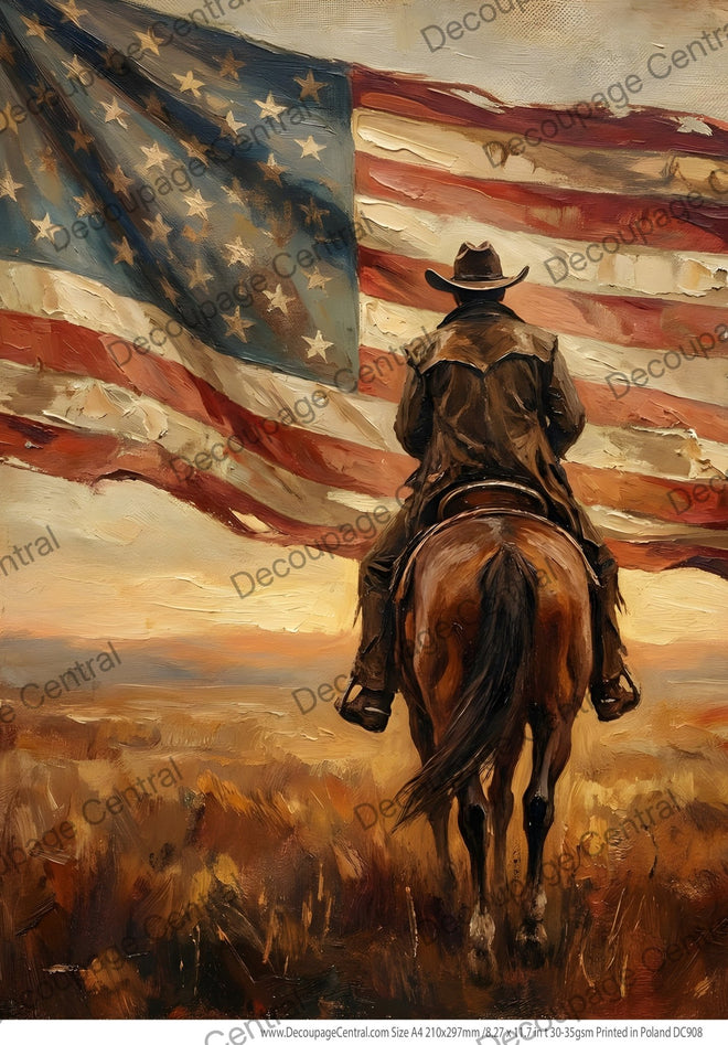 A4 Ride for the Flag Rice Paper DC908 - Decoupage Central