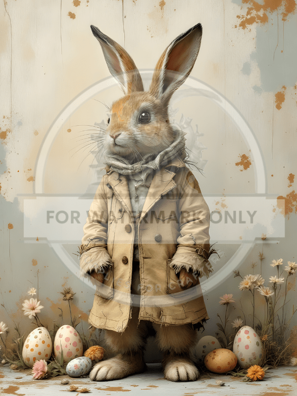 A4 Rock Star Bunny Rice Paper DC660 - Decoupage Central