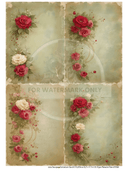 A4 Romantic Rose Medley Quad Rice Paper DC868 - Decoupage Central