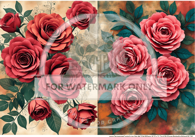 A4 Rose Sonata Rice Paper DC702 - Decoupage Central