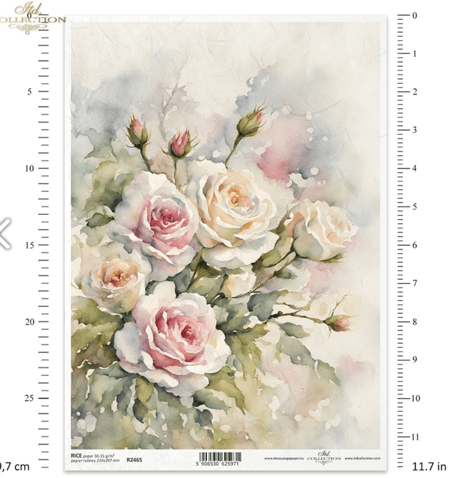 A4 Roses ITD Collection Decoupage Paper R2465 - Decoupage Central