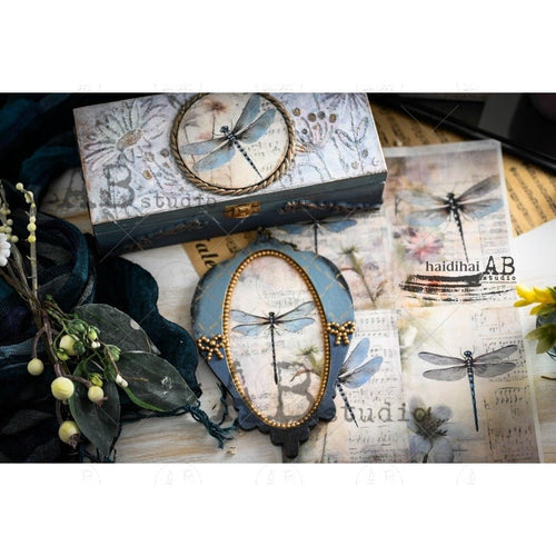 A4 Rustic Dragonfly Quad AB Studios 6477 - Decoupage Central