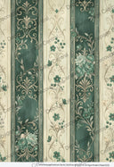 A4 Sage & Cream Parlor Stripes Rice Paper DC932 - Decoupage Central