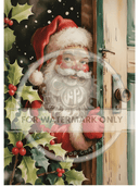 A4 Santa at the door Paper DC878 - Decoupage Central