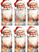 A4 Santa Gift Tag Rice Paper DC810 - Decoupage Central
