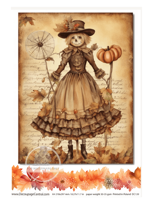 A4 Scarecrow Rice Paper DC139 - Decoupage Central