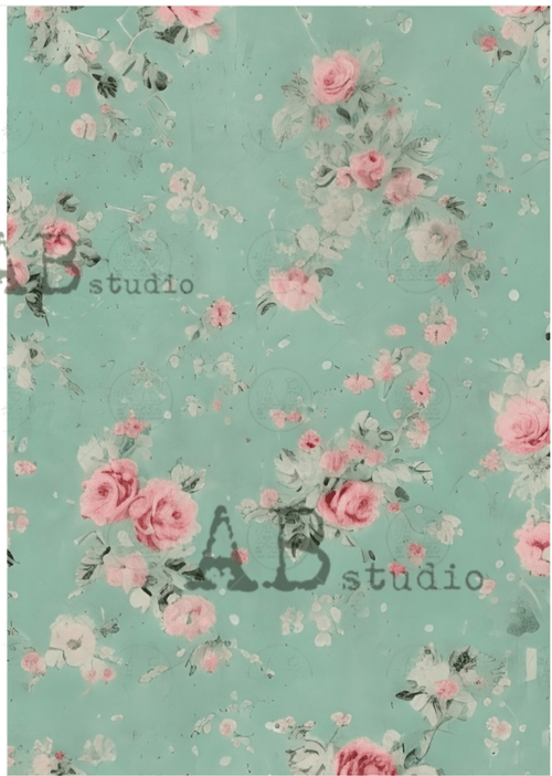 A4 Shabby Wallpaper Background Rice Paper 1790 - Decoupage Central