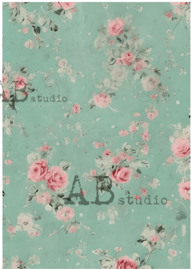 A4 Shabby Wallpaper Background Rice Paper 1790 - Decoupage Central