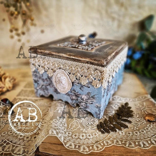 A4 Shabby Wallpaper Rice Paper, AB Studios 1810 - Decoupage Central