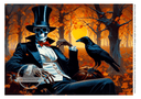 A4 Skeleton on the Town Decoupage Rice Paper DC400 - Decoupage Central
