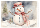 A4 Snowman Rice Paper DC134 - Decoupage Central