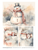 A4 Snowman Trio Rice Paper DC133 - Decoupage Central