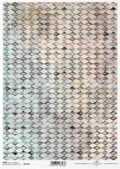 A4 Soft Harlequin, ITD Rice Paper. 1378 - Decoupage Central