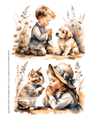 A4 Special Friends Rice Paper DC 333 - Decoupage Central
