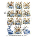 A4 Spring Bunny Love Minis Rice Paper AB Studios 7600 - Decoupage Central