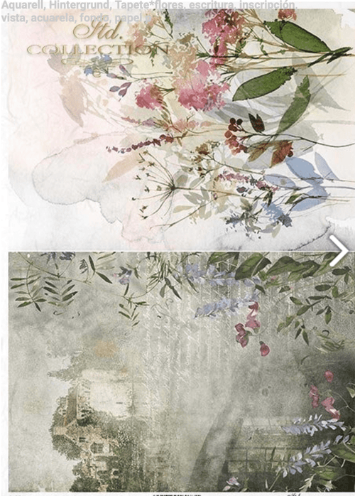 A4 Spring Flower Duo Paper R1831 - Decoupage Central