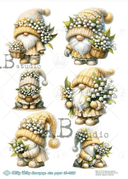 A4 Spring Gnome Milky ID320 - Decoupage Central