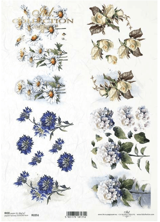 A4 Spring Small Flowers Paper R2251 - Decoupage Central