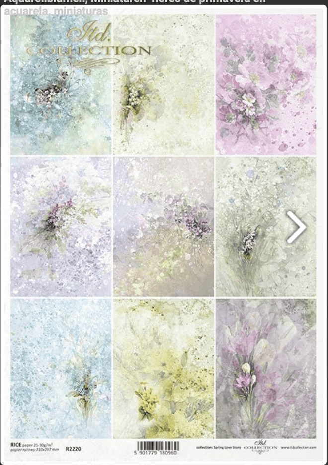 A4 Spring Squares , ITD Rice Paper. 2220 - Decoupage Central