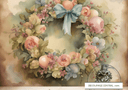 A4 Spring Wreaths Rice Paper DC267 - Decoupage Central