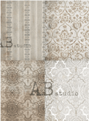 A4 Squares of Dreamy Browns Floral Rice Paper 1343 - Decoupage Central