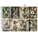 A4 Steampunk Wonderland Bunnies AB Studios 6845 - Decoupage Central