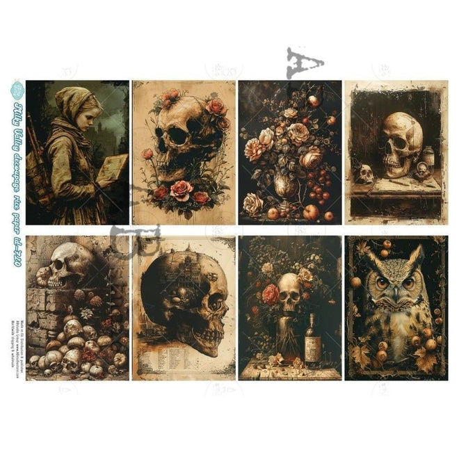 A4 Still Life Shadows Multi Milky Valley ID710 - Decoupage Central