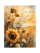 A4 Sunflowers by Day Rice Paper DC553 - Decoupage Central