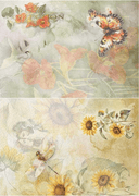 A4 Sunfowers and Poppies Decoupage Paper R2255 - Decoupage Central