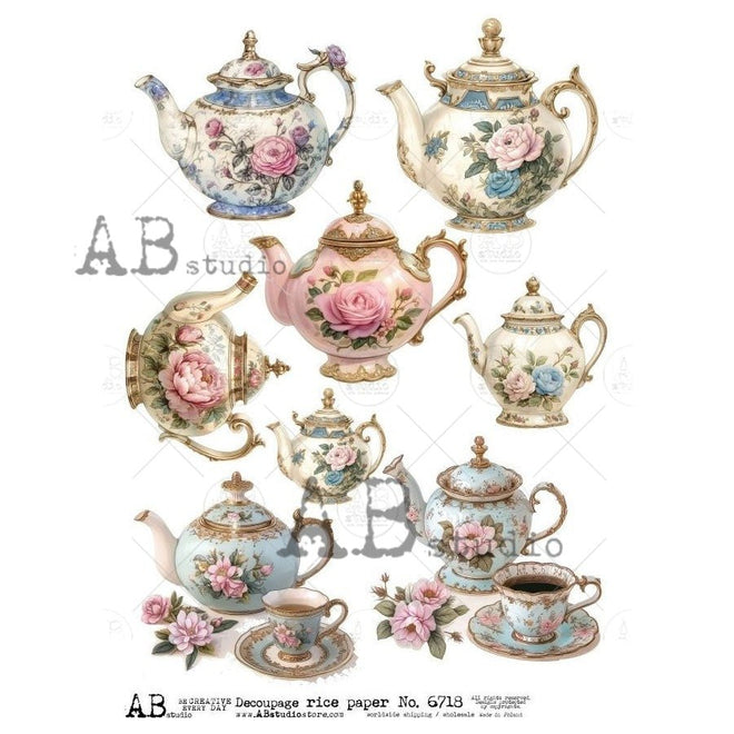 A4 Tea Time Treasures AB Studios 6718 - Decoupage Central