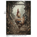 A4 The Alleyway Rooster Rice Paper AB Studios 7409 - Decoupage Central
