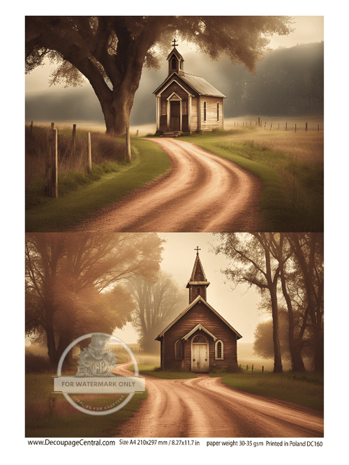 A4 The Church Duo Rice Paper DC160 - Decoupage Central