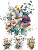 A4 The Exotic Flowers Rice Paper, AB Studios 1776 - Decoupage Central