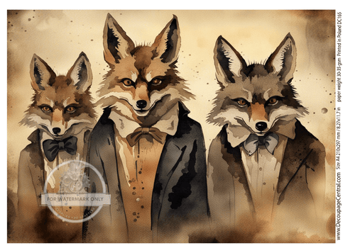 A4 The Fox's Den Rice Paper DC165 - Decoupage Central