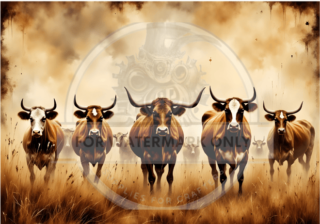 A4 The Herd Rice Paper DC718 - Decoupage Central