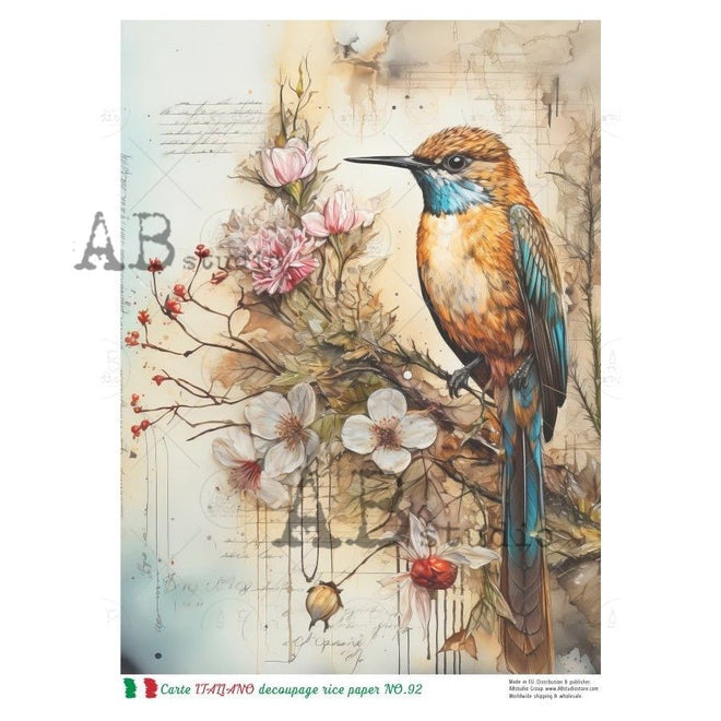 A4 The Hummingbird Carte Italiano 92 - Decoupage Central