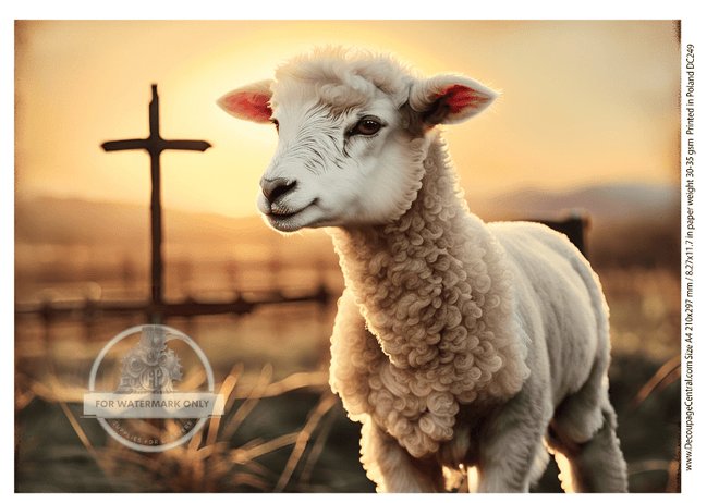 A4 THE LAMB Rice Paper DC249 - Decoupage Central