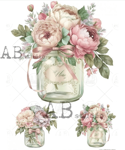 A4 The Large Vintage Jar Rice Paper, AB Studios 1772 - Decoupage Central