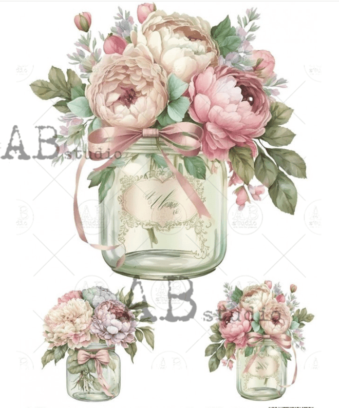 A4 The Large Vintage Jar Rice Paper, AB Studios 1772 - Decoupage Central