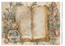 A4 This Old Book Rice Paper DC180 - Decoupage Central