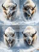 A4 Totonka White Buffalo Quad Rice Paper DC599 - Decoupage Central