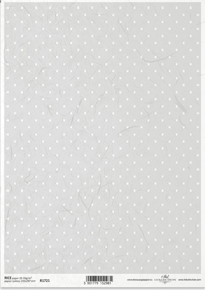 A4 Traditional Grey Polka Dot Background Decoupage Paper R1721 - Decoupage Central