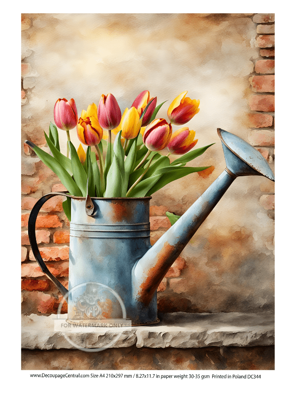 A4 Tulips Rice Paper DC344 - Decoupage Central
