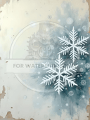 A4 Vintage Blue Snowflake Background Rice Paper DC570 - Decoupage Central