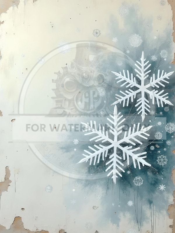 A4 Vintage Blue Snowflake Background Rice Paper DC570 - Decoupage Central