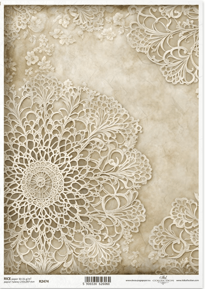 A4 Vintage Doily Background From ITD Collection R2474 - Decoupage Central