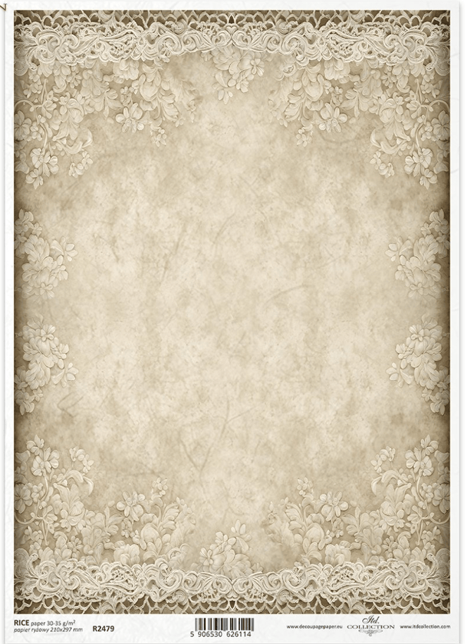 A4 Vintage Doily borders Background From ITD Collection R2479 - Decoupage Central