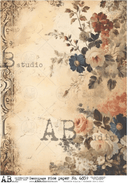 A4 Vintage Flower Rice Paper Background AB Studios 6359 - Decoupage Central